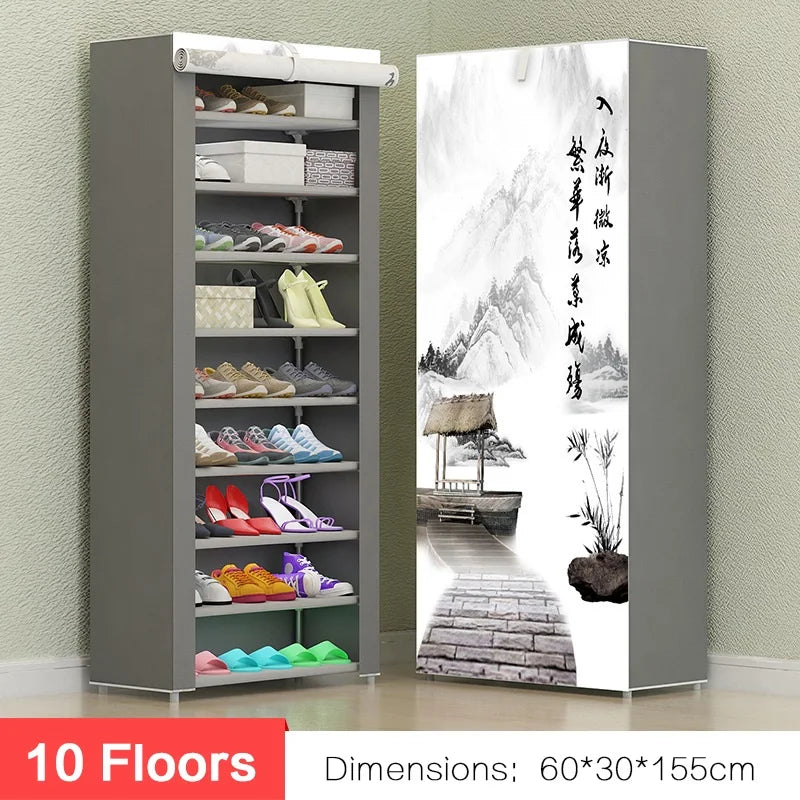 Multi-layer Simple Shoe Rack Entryway Space-saving Shoe Organizer Easy to Install Shoes Shelf Home Dorm Furniture Shoe Cabinet