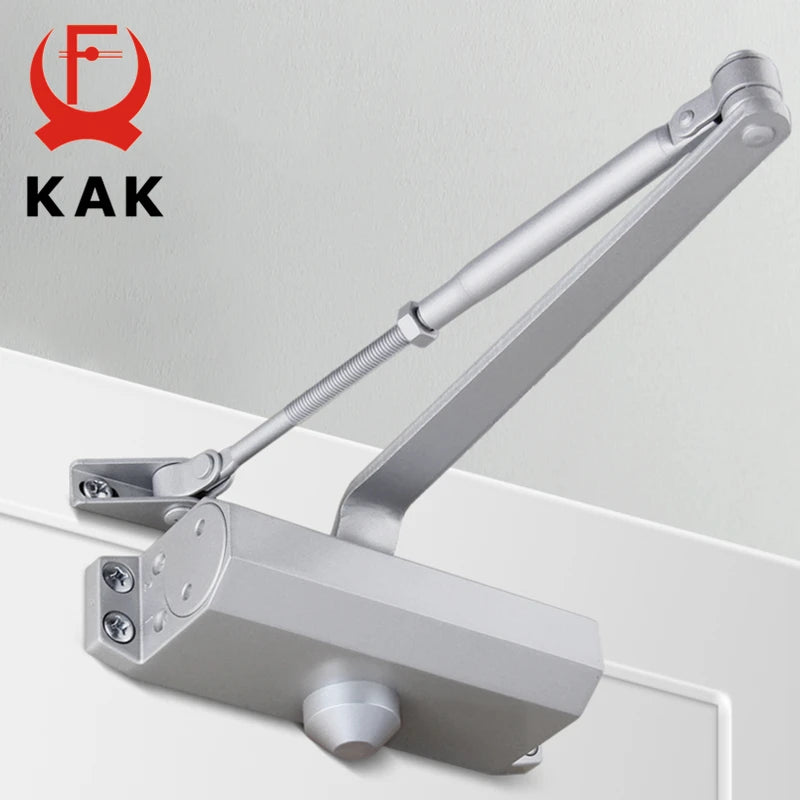 KAK Automatic Door Closer 2 Spring Hydraulic Buffer Adjustable Door Stopper Speed Mute Closing For 25 to 80KG Door Hardware