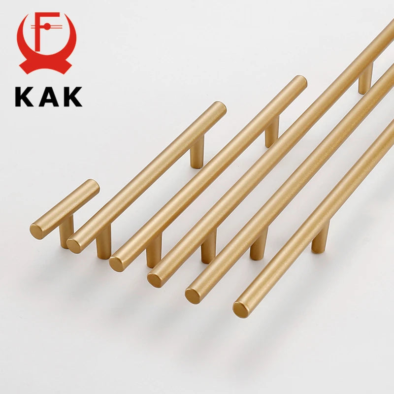 KAK European Style Matte Gold Cabinet Handles Solid Aluminum Alloy Kitchen Cupboard Pulls Drawer Knobs Furniture Handle Hardware