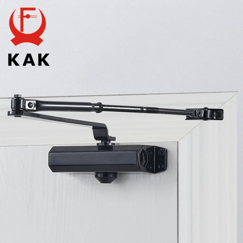 KAK Automatic Door Closer 2 Spring Hydraulic Buffer Adjustable Door Stopper Speed Mute Closing For 25 to 80KG Door Hardware