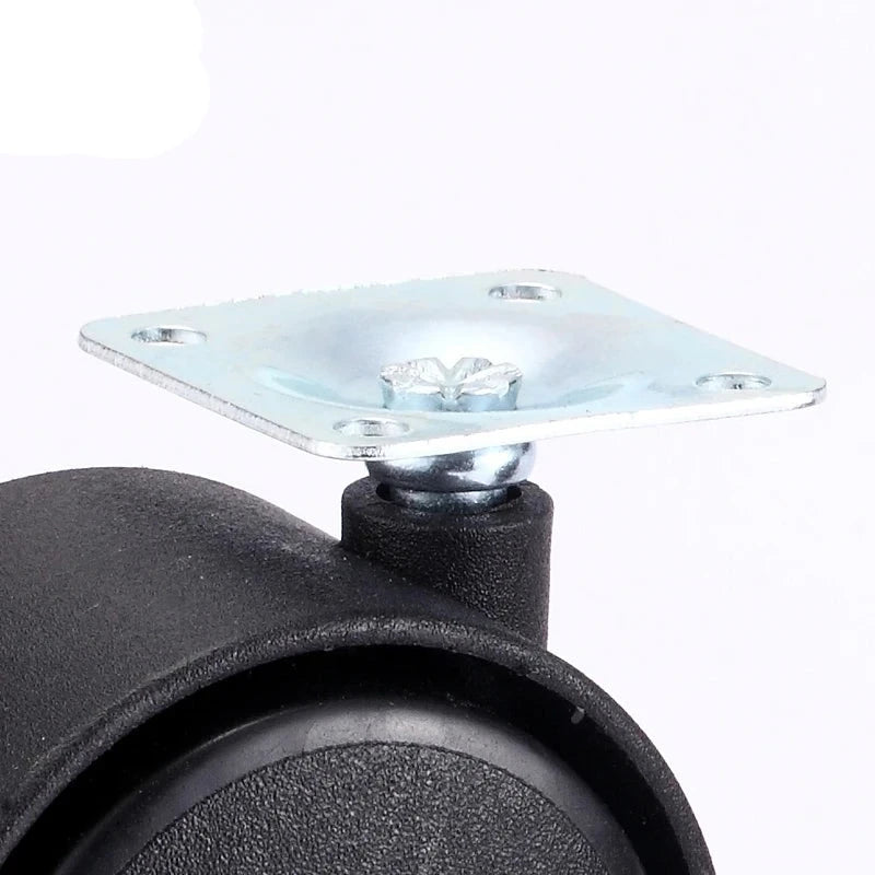 Myhomera Chair Wheel Furniture Caster 30mm M8 Screw/Plate Swivel Castor Wheels Replace Hardware Trolley Silent Brake Protection