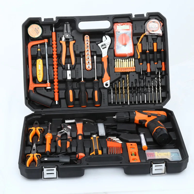 Electric Drill Tools Box Professional Electrician Portable Tools Box Set Plastic Hardware Boite A Outils Home Repair DE50GJX