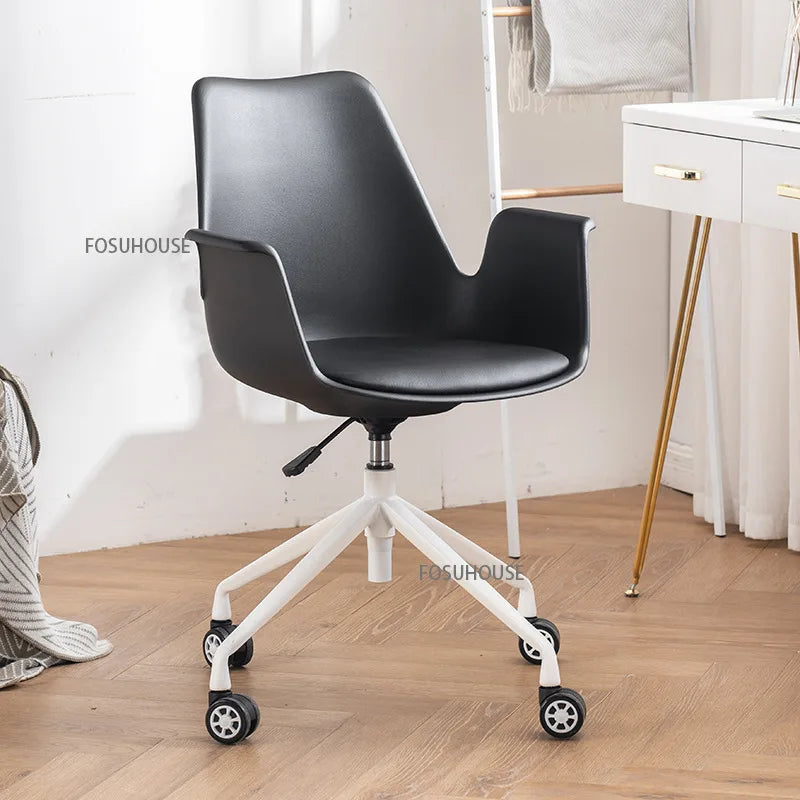 Modern Office Chair Comfortable Computer Chair Swivel Simple Lifting Household Bedroom Furniture Backrest Pulley Office Chairs