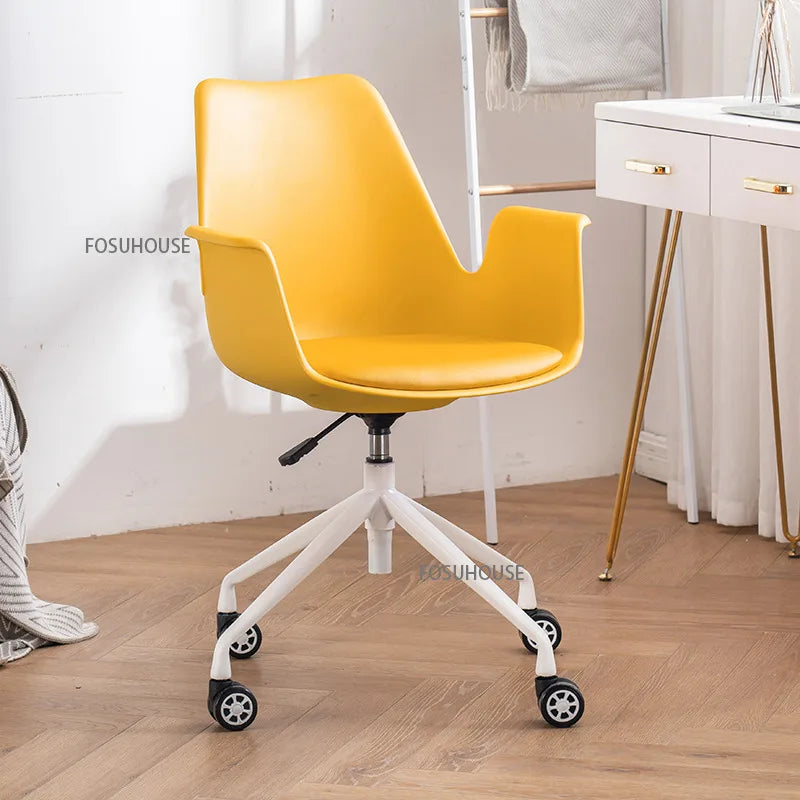 Modern Office Chair Comfortable Computer Chair Swivel Simple Lifting Household Bedroom Furniture Backrest Pulley Office Chairs