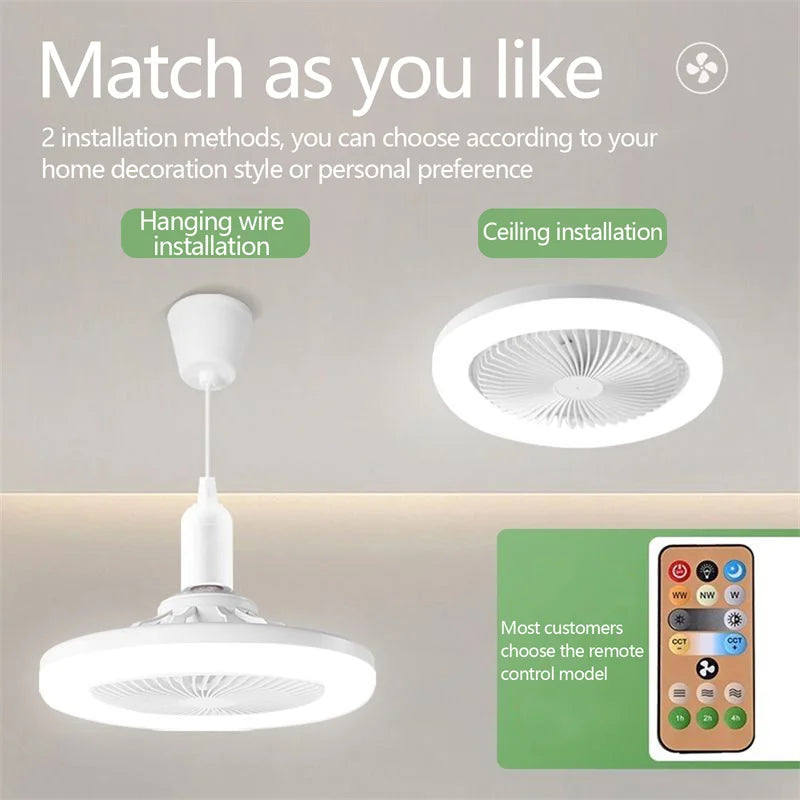 Xiaomi Ceiling Fan with Lighting Lamp Converter Base with Remote Control Ceiling Fan Lamp for Bedroom Living Home Silent 3 Speed