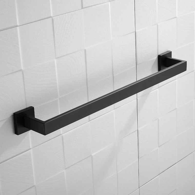 Stainless Steel Bathroom Hardware Set Matte Black Polished Towel Rack Toilet Paper Holder Towel Bar Hook Bathroom Accessories