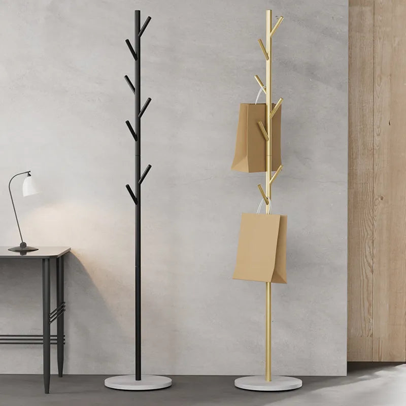 Nordic Gold Standing Coat Rack Modern Quality Metal Coat Rack Marble Black Entryway Floor Coat Rack Living Room Furniture