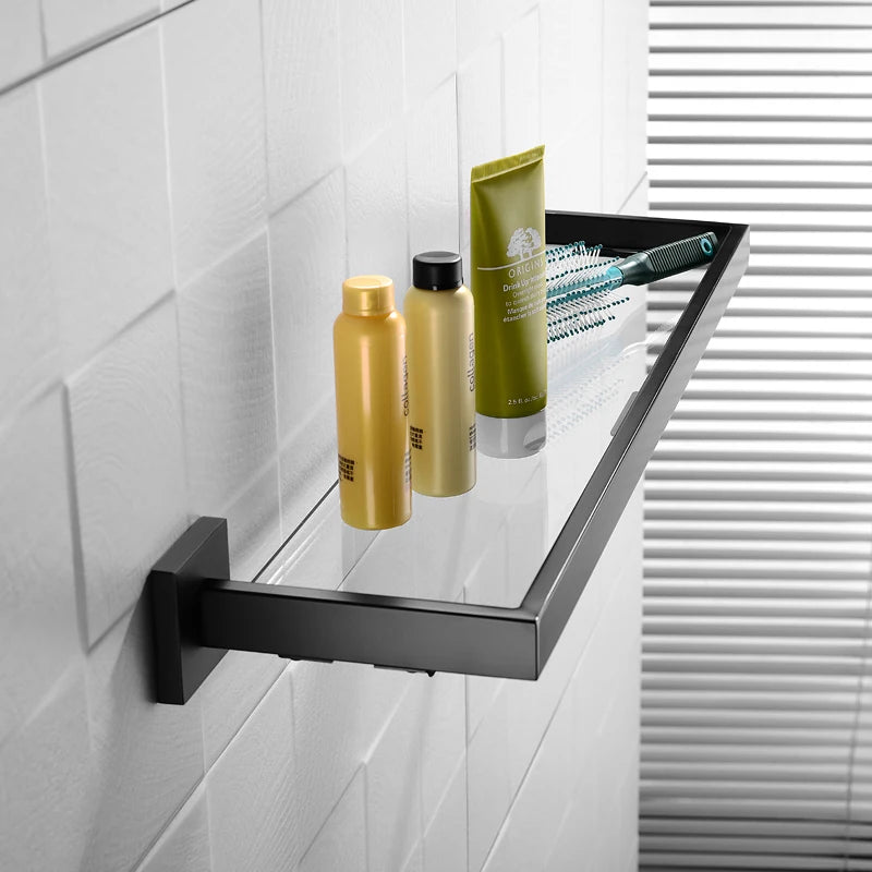 Stainless Steel Bathroom Hardware Set Matte Black Polished Towel Rack Toilet Paper Holder Towel Bar Hook Bathroom Accessories