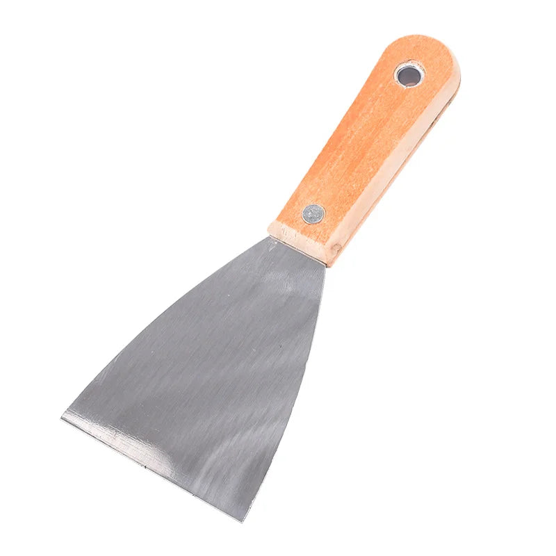 Stainless Steel Putty KnifeWood Handle Drywall Plastering Scraper Shovel Construction Tools