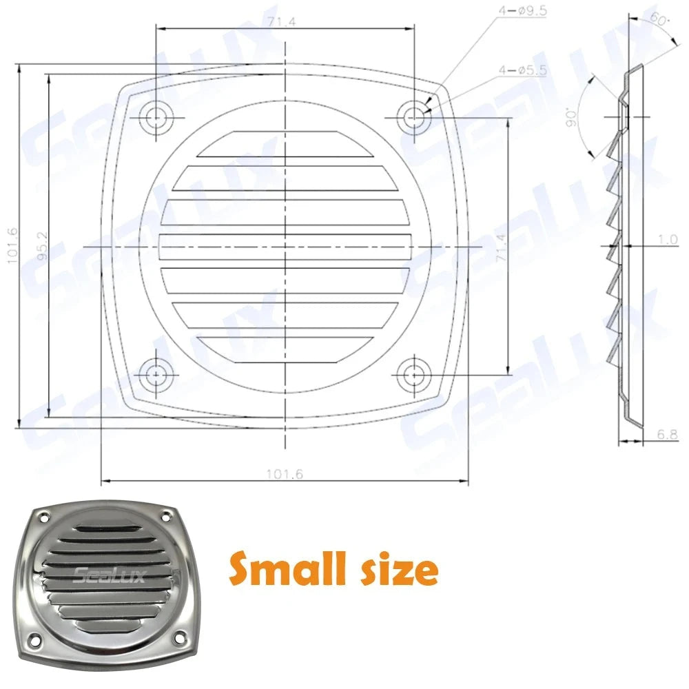 Sealux Marine Stainless Steel 304 Thru vent Stamped vent for Yacht Boat Marine Accessory Hardware