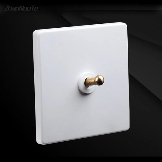 1-4 Gang 2 Way Brass Lever Switch Home Improvement 86 Type White Retro Wall Lamp Toggle Switch