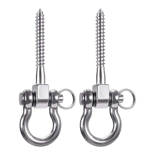 2 Pcs 304 Stainless Steel Screw Bracket Heavy Duty 180° Swing Hangers Yoga Hammock Chair Sandbag Hardware Swing Sets