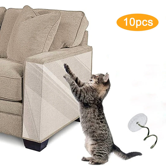 10 Piece Cat Scratch Post Deterrent Double Scratch Tape Cat Sofa Cover Furniture Cat Scratch Guards Sofa Protection