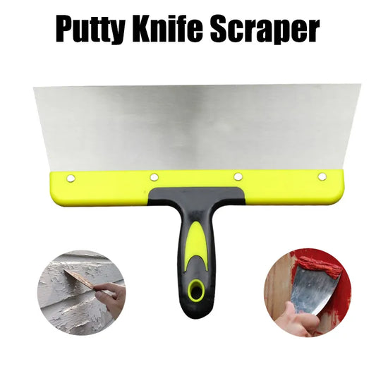 1pc 6/8/10/12 Inch High Quality Thick Elastic Steel Plastic Handle Putty Knife Scraper Set Construction Tools